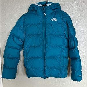 The North Face Teal Hooded Puffer Coat